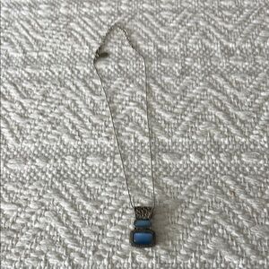 Elegant Blue Silver Pendant Necklace